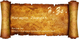Haragos Zsanett névjegykártya